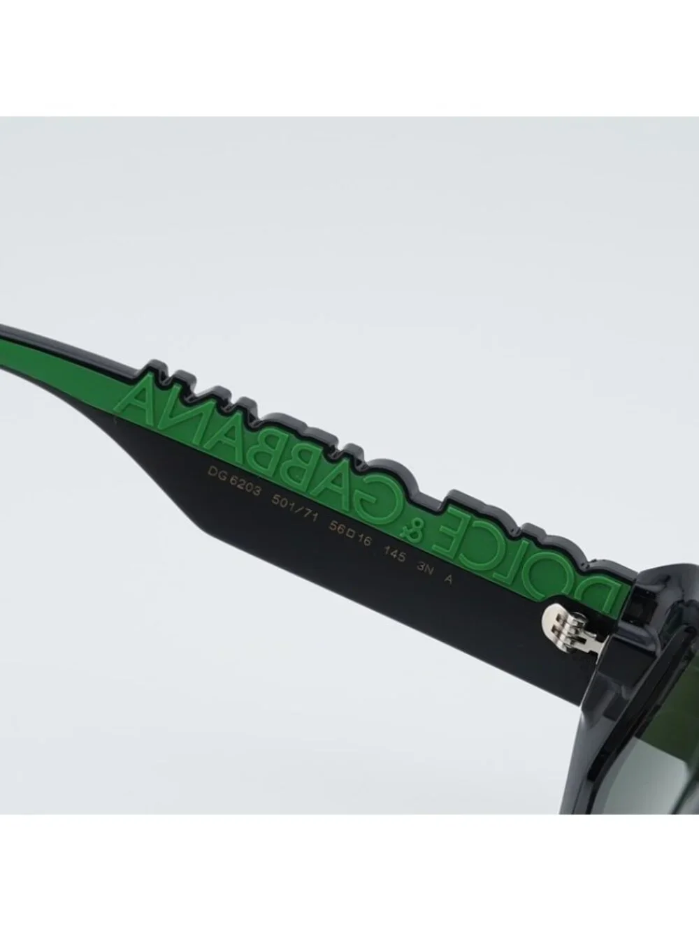 Dolce & Gabbana DG6203 501/71 Sunglasses Black/Green Rectangle Frame